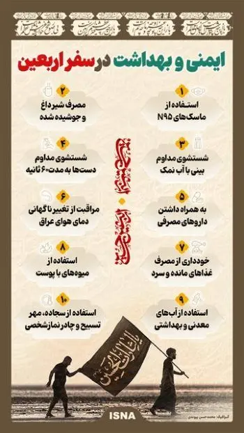 10 نکته درباره ایمنی و بهداشت در سفر اربعین